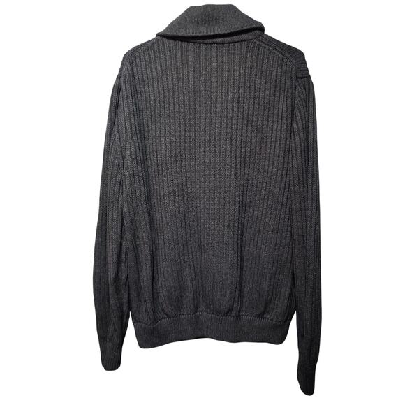 Duluth Mens Sz L Infantry Grey Ribbed Shawl Collar Sweater Thick Heavy Wool - Picture 5 of 5